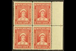 1941-44  3c Carmine Block Of Four With One Stamp Showing The DAMAGED "A" Variety, SG 278 & 278b, Never Hinged Mint. For  - Altri & Non Classificati