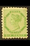 1861  6d Yellow Green, Perf 9, SG 4, Fresh Mint. Corner Crease At Bottom Left Otherwise Fine And Scarce. Cat SG £1700 Fo - Altri & Non Classificati