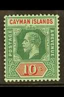 1912-20  10s Deep Green & Red On Green, Watermark MCA, SG 52, Very Fine Mint. For More Images, Please Visit Http://www.s - Cayman (Isole)