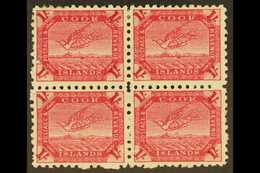 1900  1s Deep Carmine Tern, SG 20a, In A Very Fine Mint Block Of Four, The Lower Pair Never Hinged.  For More Images, Pl - Cook Islands