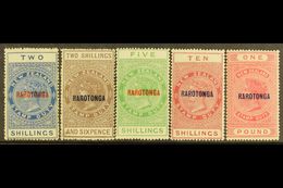 POSTAL FISCALS  1921-23 Complete "RAROTONGA" Opt'd Set, SG 76/80, Some Light Gum Tone On 2s, Otherwise Fine Mint With Fr - Cook