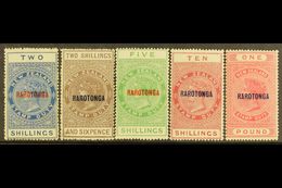 POSTAL FISCALS  1921-23 Complete "RAROTONGA" Opt'd Set, SG 76/80, Some Light Gum Tone On 2s, Otherwise Fine Mint With Fr - Cook Islands