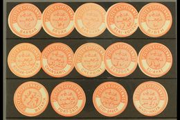 INTERPOSTAL SEALS  1882 TYPE VIIIA Very Fine Mint (mostly No Gum) All Different Selection Of Local Seals On A Stock Card - Other & Unclassified