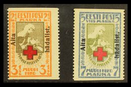 1923  "Aita Hadalist." Charity Overprints IMPERFxPERF Complete Set (Michel 46/47 A Uw, SG 49Bba/50Bba), 3½m Fine Mint, E - Estonia