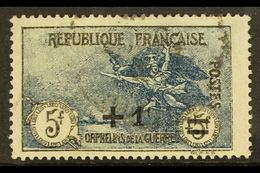 1922  1f On 5+5f  Black & Blue "Orphan Relief", Yv 169, SG 395, Fine Used For More Images, Please Visit Http://www.sanda - Altri & Non Classificati