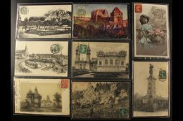 OLD PICTURE POSTCARDS  1904-16 Used Group Of Various Views Etc, All With Stamps On The Front Side. (8 Different Cards) F - Other & Unclassified