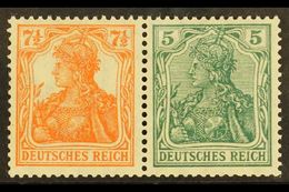 1918-19  7½pf+5pf Germania Horizontal SE-TENANT PAIR, Michel W 6ab, Very Fine Mint, Fresh. (2 Stamps) For More Images, P - Altri & Non Classificati