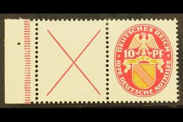 1926  Label + 10pf Arms Horizontal SE-TENANT, Michel W 24.1, Very Fine Left Marginal Example, Very Fresh. For More Image - Altri & Non Classificati