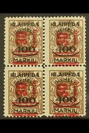 1923  30c On 400m On 1L Brown Se-tenant BLOCK Of 4 With Two Type I & Two Type III Surcharges, Michel 232 I & III, Never  - Altri & Non Classificati