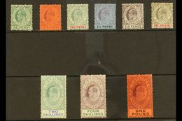 1904-08  Complete Definitive Set, SG 56/64, Mint, The 4s With Some Toned Perfs On The Back, Most Others Fine. (9 Stamps) - Gibilterra