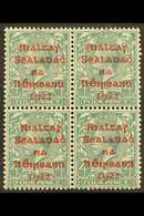 1922 DOLLARD  4d Grey-green With Carmine Overprint, SG 6c, Superb Nhm Block Of Four. For More Images, Please Visit Http: - Altri & Non Classificati