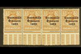 1922-23 VARIETY  5d Yellow Brown (SG 59) Marginal Strip Of 4, Incorporates "S Over E" Variety, Row 10, Column 10 -Settin - Altri & Non Classificati