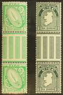 1922-34  GUTTER PAIRS ½d Bright Green & 2d Grey-green, Wmk "se" SG 71, 74, Very Fine, Never Hinged Mint (2 Pairs). For M - Altri & Non Classificati