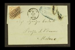 MODENA  1859 40c Brownish Carmine, Sass 17c, Superb Used On 1861 Cover To Milan, Tied By Neat 5 Bar Cancel With Reggio 1 - Unclassified