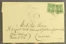 TUSCANY  1861 Cover Addressed To Count Colonel Girolom Spannocchi Franked 1860 5c Green (2) Sent From Florence To Livorn - Non Classificati
