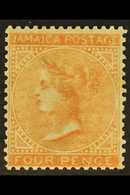 1860-6 3  4d Red-orange, SG 4a, Fine Mint. For More Images, Please Visit Http://www.sandafayre.com/itemdetails.aspx?s=62 - Giamaica (...-1961)