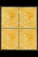 1883-97  6d Deep Yellow, SG 23, Very Fine Mint Block Of Four.  For More Images, Please Visit Http://www.sandafayre.com/i - Giamaica (...-1961)