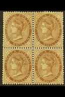 1905-11  1s Brown, SG 53, Mint Block Of Four (lower Pair Never Hinged), One Rusted Perf At Top. For More Images, Please  - Jamaica (...-1961)