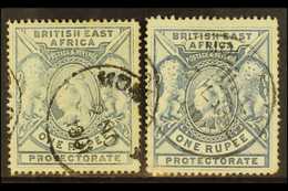 1897-1901  1r Grey-blue And 1r Dull Blue, SG 92/92a, Used. (2 Stamps) For More Images, Please Visit Http://www.sandafayr - Vide