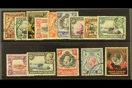 1935-37  Complete King George V Pictorial Set, SG 110/123, Used, The £1 With Corner Fault. (14 Stamps)  For More Images, - Vide