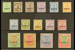 1923-24  "KUWAIT" Overprints On Stamps Of India (watermark Large Star) Complete Set, SG 1/15, Fine Mint. (15 Stamps) For - Kuwait