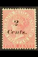 1883  2c On 4c Rose, SG 61, Fresh Mint. For More Images, Please Visit Http://www.sandafayre.com/itemdetails.aspx?s=60365 - Straits Settlements