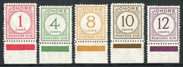 JOHORE  1938 Postage Due Set Complete, SG D1/5, Very Fine And Fresh Bottom Marginal Mint (5 Stamps) For More Images, Ple - Other & Unclassified