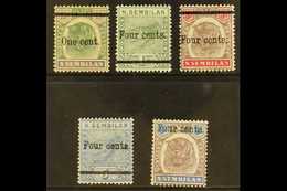 NEGRI SEMBILAN  1898-1900 Surcharges Basic Set, SG 15/19, Mint. (5 Stamps) For More Images, Please Visit Http://www.sand - Other & Unclassified