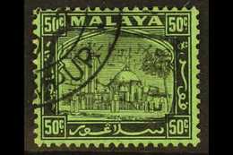 GENERAL ISSUES  50c Black On Emerald Of Selangor Ovptd Single Line Chop, SG J220, Very Fine Used. For More Images, Pleas - Other & Unclassified