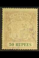 1921-26  50r Dull Purple & Green, SG 222, Used With Fiscal Cancel. Cat £2750 For More Images, Please Visit Http://www.sa - Mauritius (...-1967)
