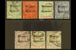 1903-05  Overprints On Gibraltar Complete Set, SG 17/23, Used, The 20c With Crease But All Others Fine Incl The 50c, 1p, - Altri & Non Classificati