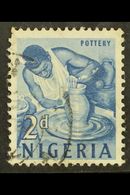 1961  2d Deep Blue Pottery With WATERMARK INVERTED, SG 92w, Used With Light Cds Pmk, Some Creasing, A Missing Perf And A - Nigeria (...-1960)