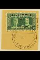 1935  ½d Green Silver Jubilee Of New Zealand, On Piece Tied By Fine Full "PITCAIRN ISLANDS" Cds Cancel Of 23 JL 35, SG Z - Pitcairn