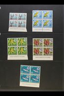 1967-68  Dual Currency Complete Set, SG 408/12, NEVER HINGED MINT Lower Marginal BLOCKS OF FOUR With Full Printer's Impr - Altri & Non Classificati