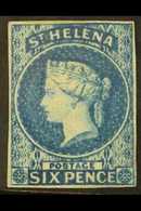 1856  6d Blue, Watermark Large Star, Imperf, SG 1, Fine Mint With Four Neat Margins. For More Images, Please Visit Http: - Isola Di Sant'Elena
