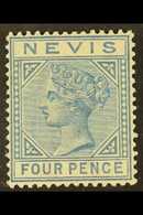 1882  4d Blue, SG 30, Mint With Lovely Fresh Colour, Large Part Slightly Toned Gum. For More Images, Please Visit Http:/ - St.Christopher-Nevis-Anguilla (...-1980)