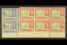 1952  $1.20 And $4.80, SG 104/105, Each In A Lovely Lower Marginal Imprint & Plate Number Block Of Six, Fine Never Hinge - St.Kitts E Nevis ( 1983-...)
