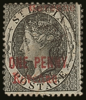 1883  1d Black Postal Fiscal, Variety "Revenue Printed DOUBLE At Foot And At Top",  SG F21b, With Neat A11 Cancel.  For  - St.Lucia (...-1978)