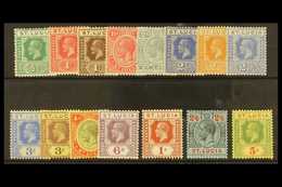 1921-30  Watermark Multi Script CA, Die II, Complete Set, SG 91/105, Very Fine Mint. (15 Stamps) For More Images, Please - St.Lucia (...-1978)