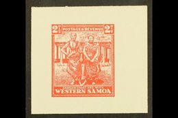 1935 PICTORIAL DEFINITIVE ESSAY  Collins Essay For The 2½d Value In Red On Thick White Paper, The "Chief And Wife" Desig - Samoa