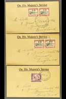 USED IN TOKELAU  1948 Three Printed Official 'OHMS' Covers Addressed To England With Stamps Tied By "Nukunono", "Fakaofo - Samoa