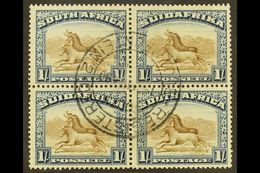 1927-30  1s Brown& Deep Blue, Perf.14, BLOCK OF 4, SG 36, Superb Used With Central C.d.s., Ink Marks On Reverse, But Do  - Non Classificati