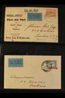 1931-7 AIRMAILS  FLOWN COVERS COLLECTION, 1931-3 Imperial Airways First Flights, Note 1933 Cover With 1929 4d With Short - Unclassified