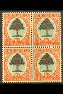 1947-54  6d Green & Brown-orange, Block Of 4, LARGE GREEN INK SMUDGE (caused By Doctor Blade), SG 119a, Fine Mint, Hinge - Unclassified