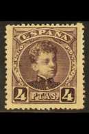 1901  4 Peseta Plum, SG 305, Mi 216, Fine Mint For More Images, Please Visit Http://www.sandafayre.com/itemdetails.aspx? - Other & Unclassified