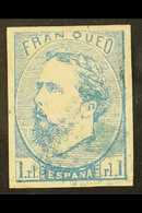 CARLIST ISSUE  LOCAL ISSUE FOR BISCAY, NAVARRA, GUIPUZCOA & AVALA 1873 1r Blue With Tilde Over "N" (SG 3, Edifil 156), U - Altri & Non Classificati