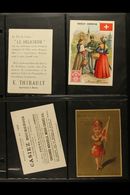 STAMP DESIGNS ON ADVERTISING CARDS - CIRCA 1908  A Scarce & Attractive Group Of Colourful, Continental Advertising Cards - Altri & Non Classificati