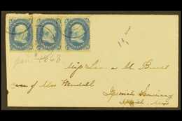 1863   (Jan) COVER To Ipswich, Massachusetts Bearing 3 X 1c Franklin Tied By Multiple Cds. Nice Item For More Images, Pl - Other & Unclassified