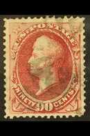 1870-1  90c Carmine, Perry, No Grill, Scott 155, SG 157, Fine Used, Shortish Perf At Top. For More Images, Please Visit  - Other & Unclassified