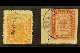LA GUAIRA  1864-70 2r Golden Yellow (SG 16) & 2r Red (SG 28) Used With Some Small Faults. (2 Stamps) For More Images, Pl - Venezuela
